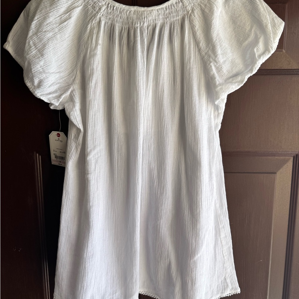 St. John’s Bay White Gauze Blouse Size 1X NWT - Picture 2 of 6